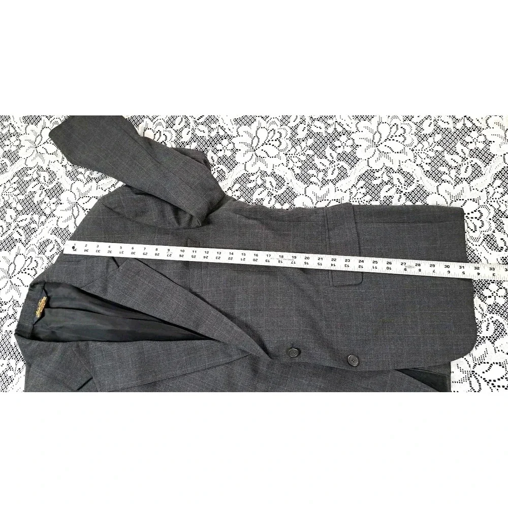 Brooks Brothers Suit Jacket Mens 46R Gray 100% Wool Sport Coat‎ USA Union Made